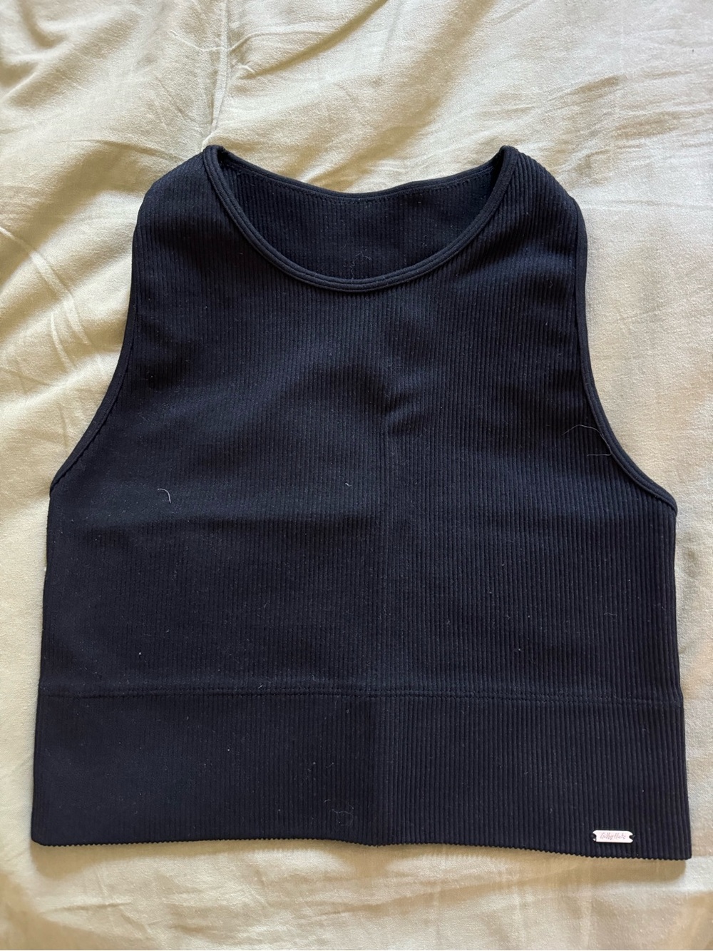Gilly Hicks Black Ribbed Crop Top